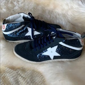 Navy Glitter Star High Tops